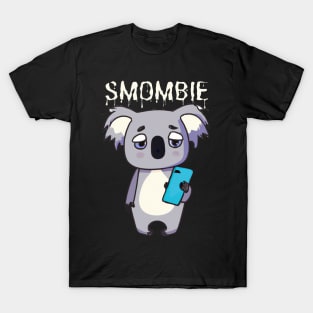 Smombie Coala, Bored Coala With Mobile Phone T-Shirt